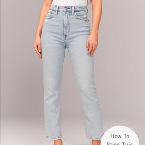 A&F Curve Love Ultra High Rise Ankle Straight Jeans